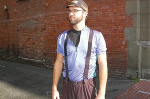 Suspenders are adjustable and removable. The '90s era Trek shirt is not included. Photo by Bicycle Paper