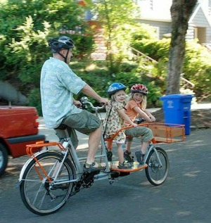HB 2228 would outlaw anyone from carrying children six and under on a bike or in an attached trailer. Photo courtesy of Joe Bikes 