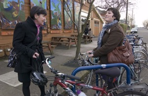 Bike corrals offer plenty of parking. Photo courtesy of City of Vancouver 