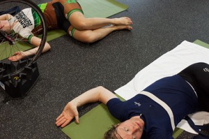 Knee Down Twist (Supta Matsyendrasana). Photo courtesy of Dan Sharp