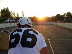 Talking strategy before play resumes.  Photo by Darren  Dencklau
