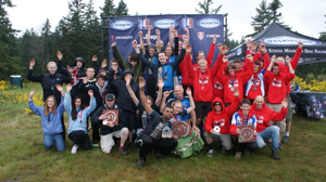 Series overall team podium -1. Columbia River Masher 2. Olympic Composite 3. Skyline HS. Photo courtesy of Laurie O'Brien 