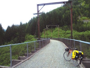 One of the many trestles found on the Iron Horse Trail, which once was the path of the Chicago-Milwaukee-St. Paul Railroad. Photo by Darren  Dencklau