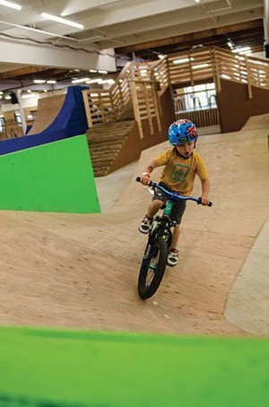 Little dude shredding on a little bike. Photo courtesy of Lumberyard 